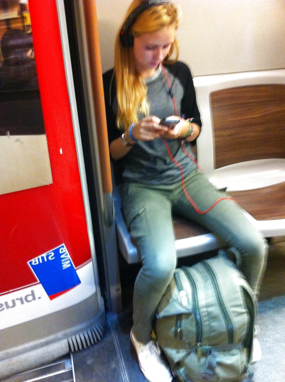 11P Hot blonde girl in the metro