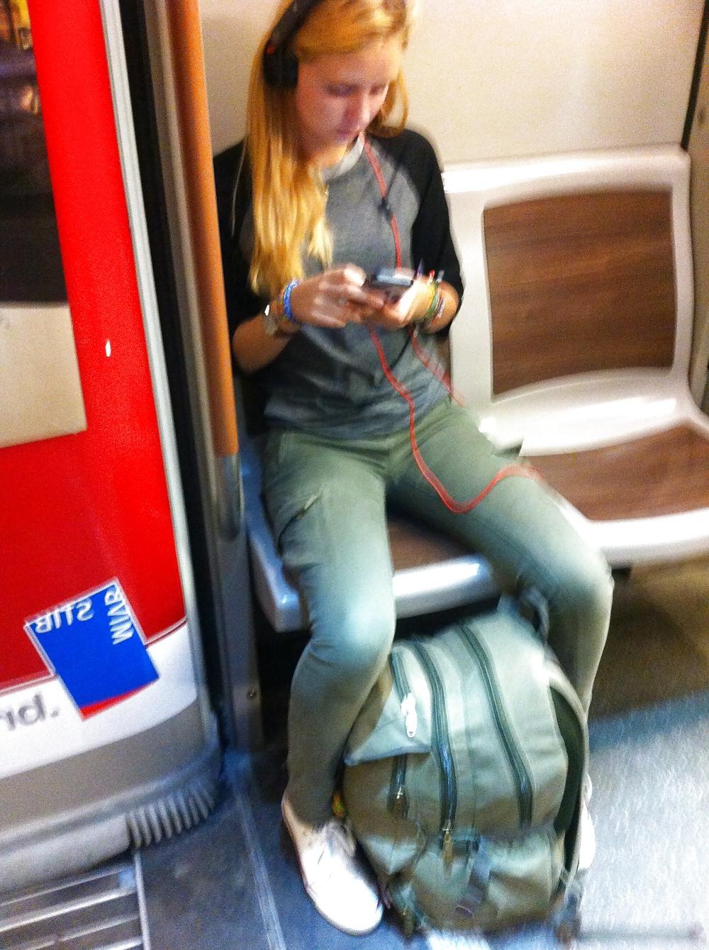 11P Hot blonde girl in the metro