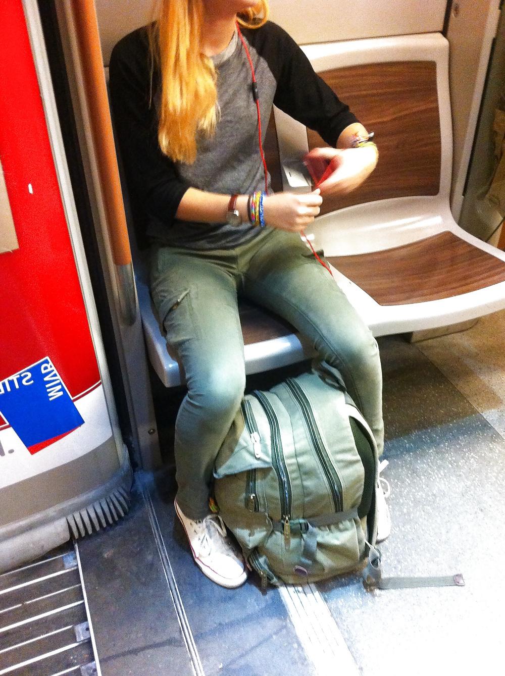 11P Hot blonde girl in the metro