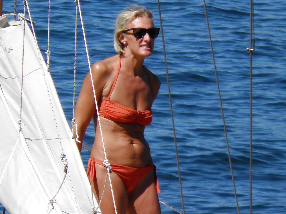 16P Sexy ass Italian bikini granny on the boat