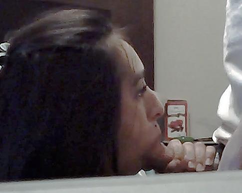 10P More roomate gf sucking my dick on hid cam