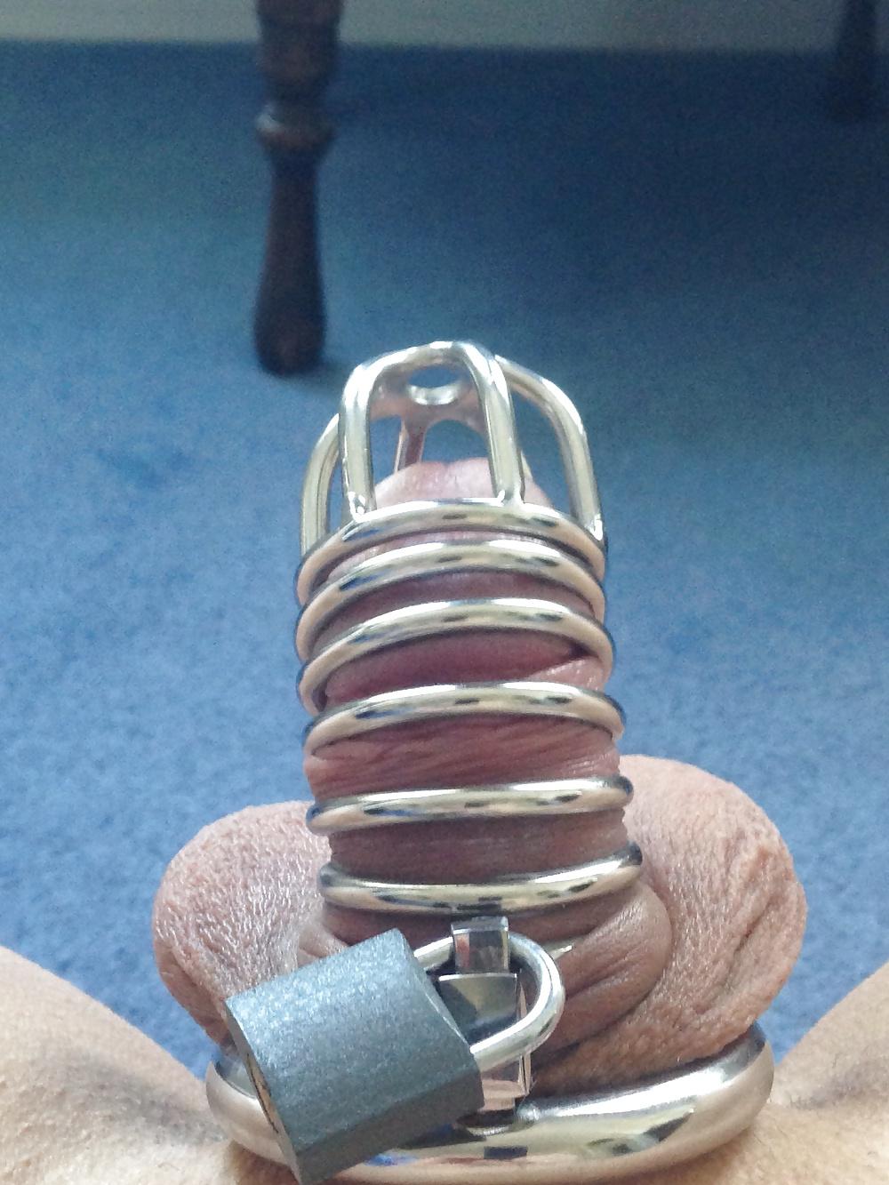 12P Pvcsissy in chastity cage