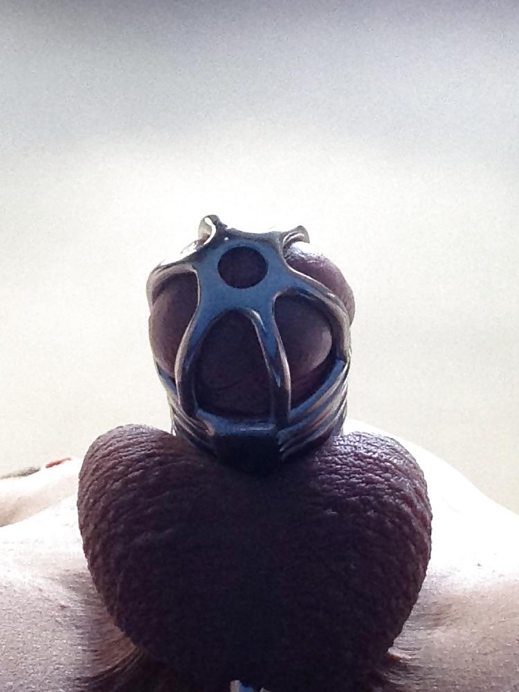 12P Pvcsissy in chastity cage