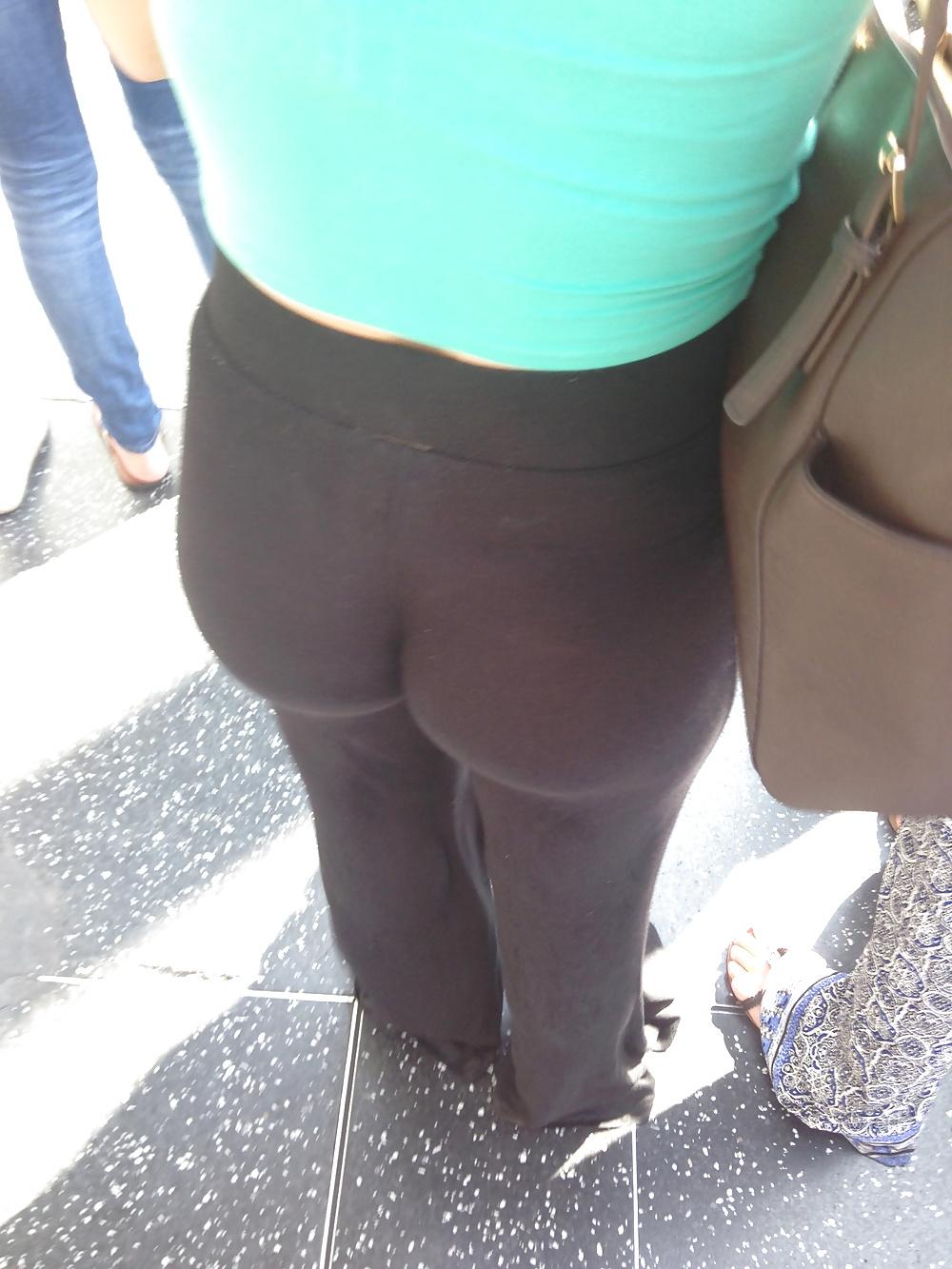 9P See thru sheer black pants amazing ass
