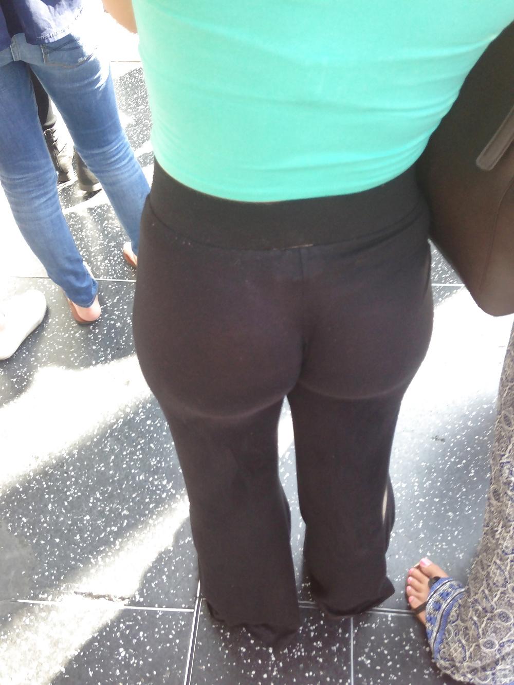 9P See thru sheer black pants amazing ass