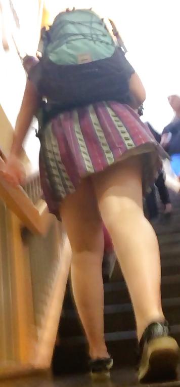 12P Sweet ass cheeks and thong on long legged blonde
