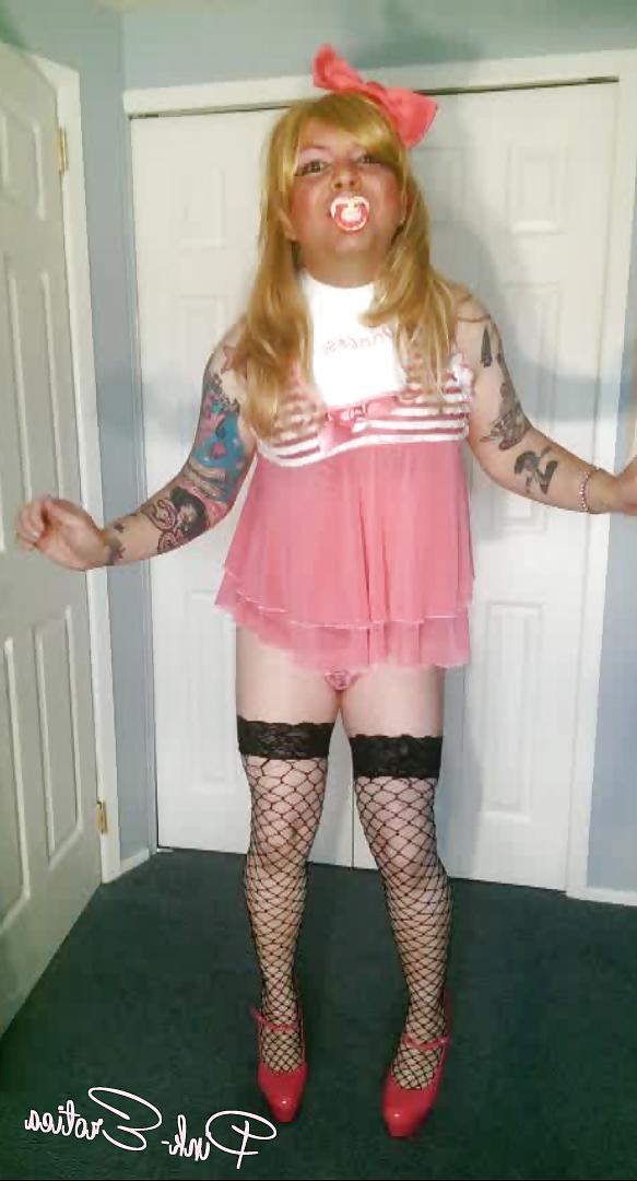 25P Pink-Erotica Cross Dresser Pink Baby Doll