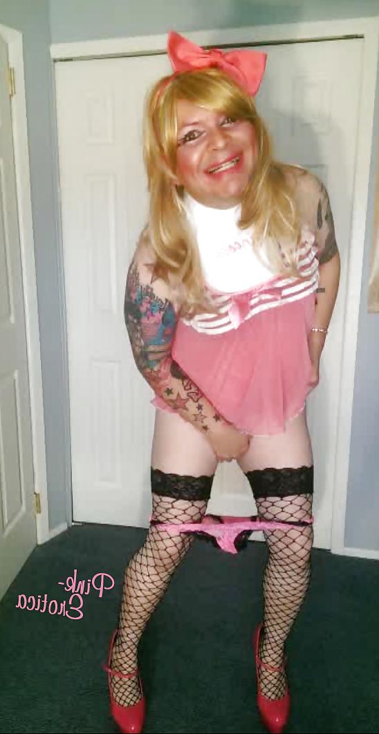 25P Pink-Erotica Cross Dresser Pink Baby Doll