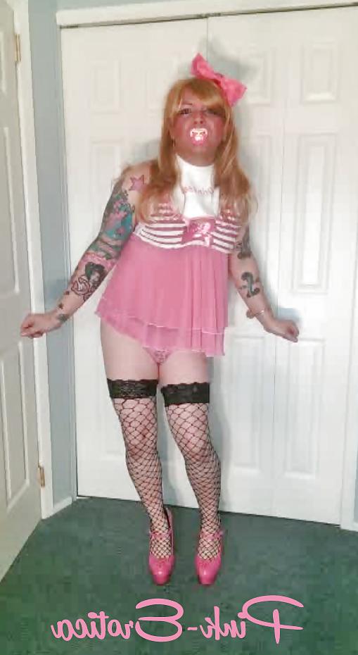 25P Pink-Erotica Cross Dresser Pink Baby Doll
