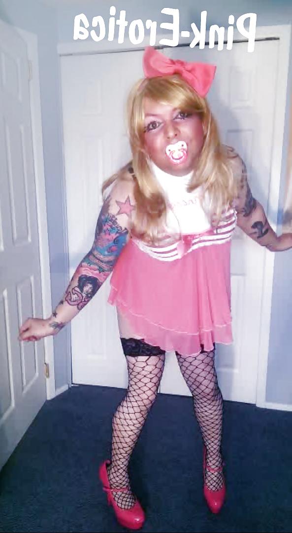 25P Pink-Erotica Cross Dresser Pink Baby Doll