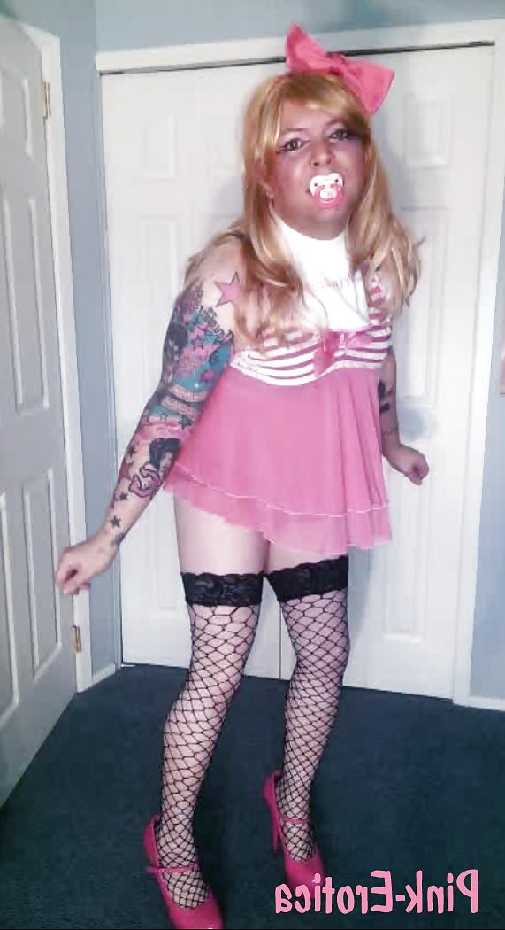 25P Pink-Erotica Cross Dresser Pink Baby Doll