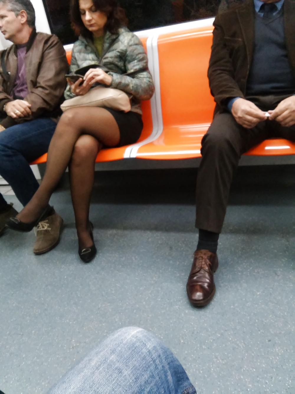 8P Italian (MILF) woman photographed in the subway (Italy)