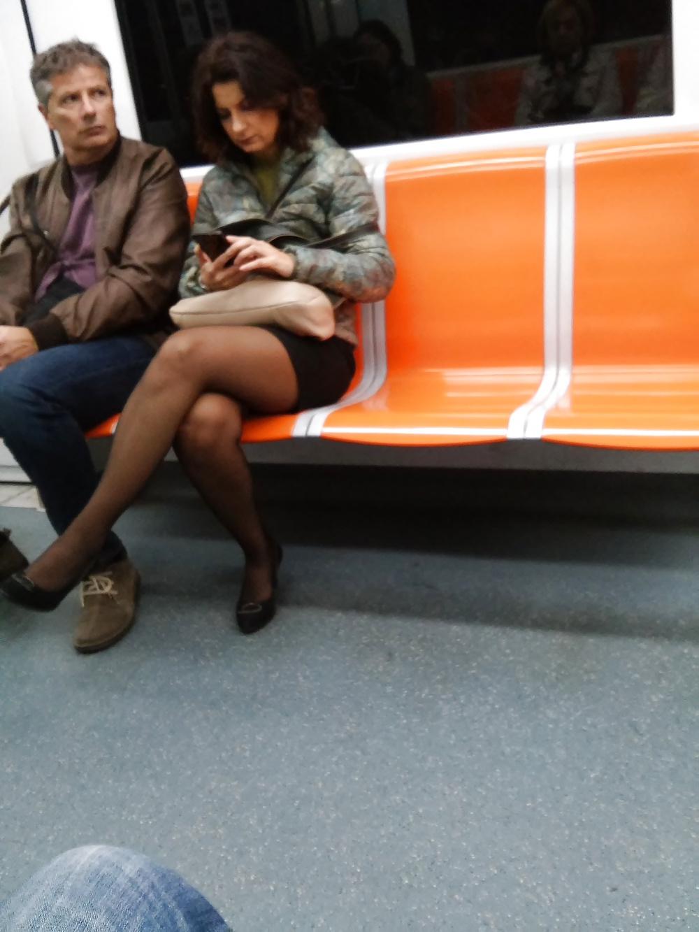 8P Italian (MILF) woman photographed in the subway (Italy)