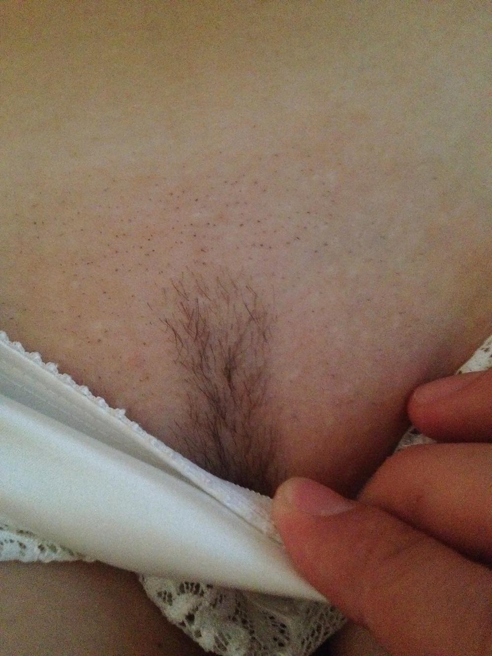 13P Hairy girlfriend teasing in doggy style