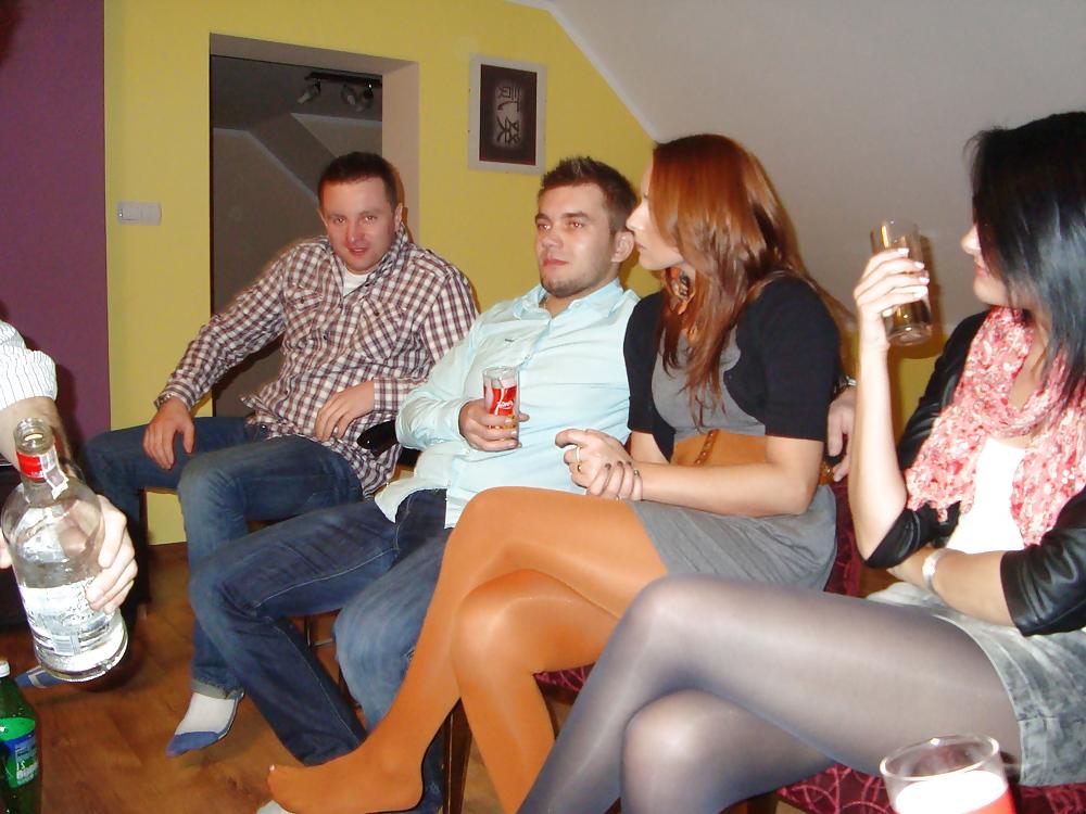 12P Women in nude pantyhose without shoes