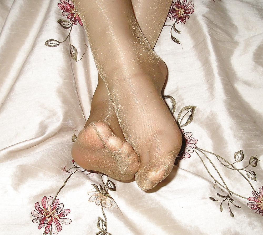 25P My girlfriends gloss tights pantyhose no shoes