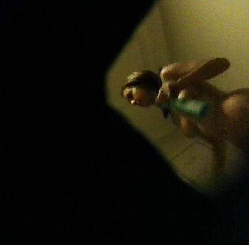 4P Girl caught on hidden camera showering again. Busted?