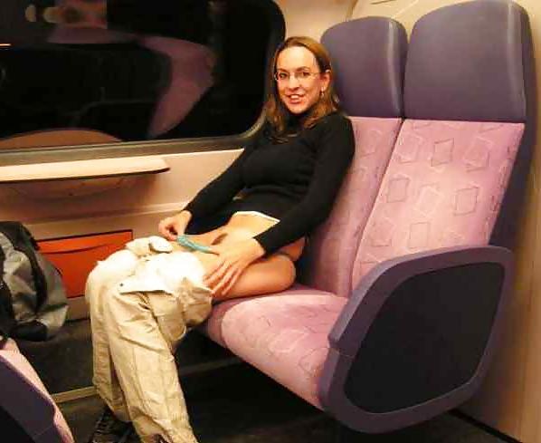 25P Bottomless and Hairy on the Train