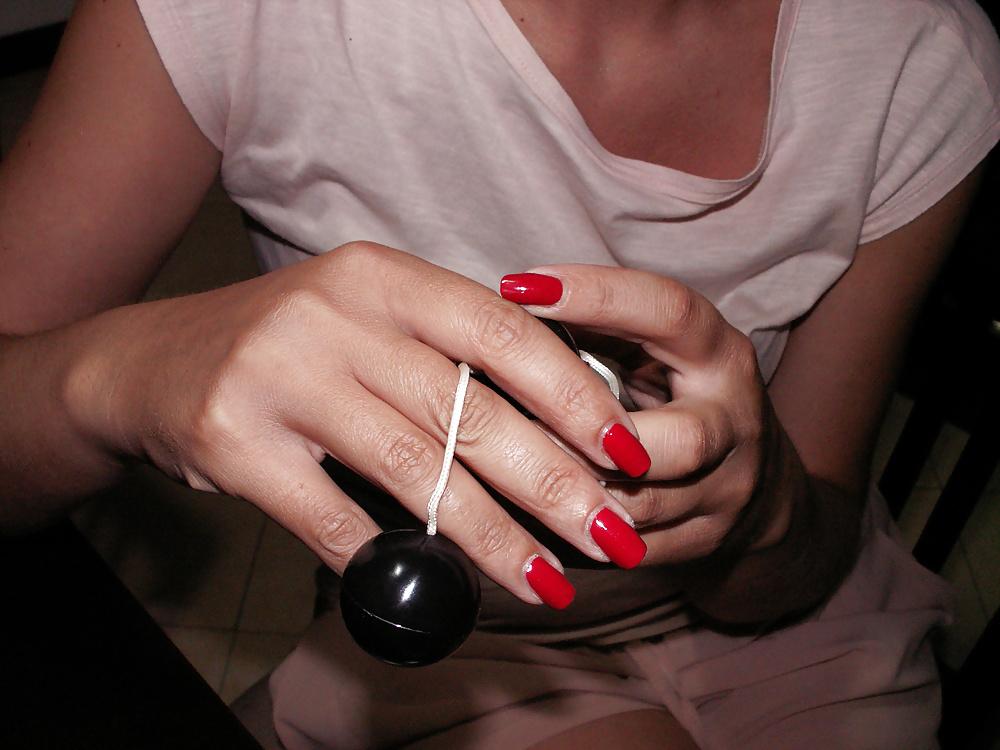 25P Red Nails....and pussy wet