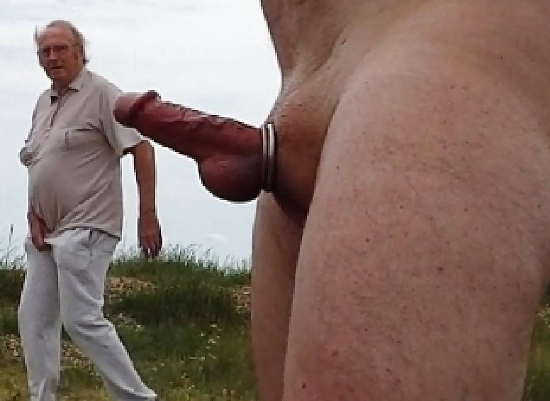 9P Hard Cock on the beach