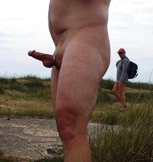 9P Hard Cock on the beach