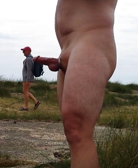 9P Hard Cock on the beach