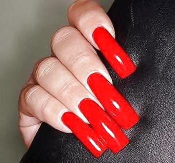4P Long red nails is my fetish