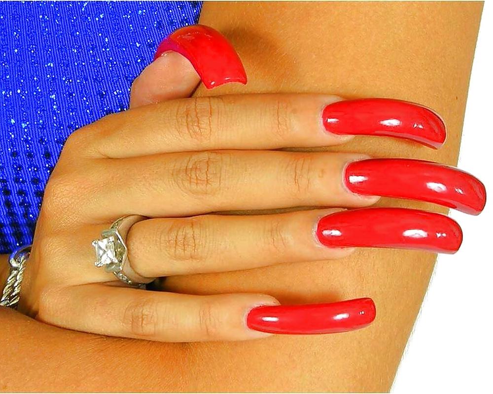 4P Long red nails is my fetish