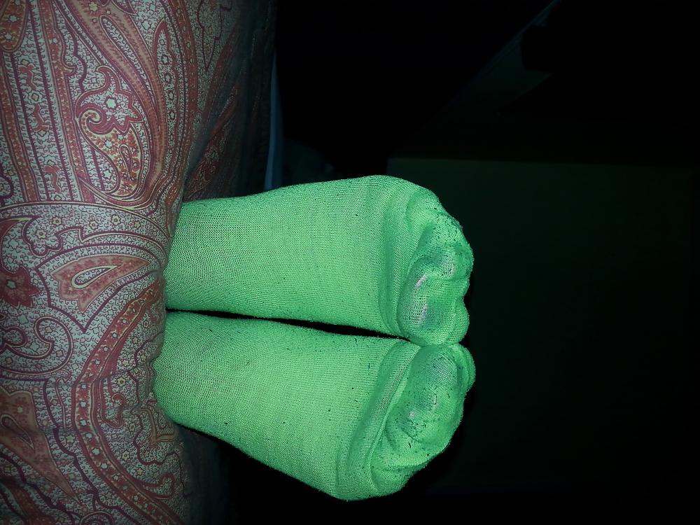 22P Sexy soles and long toes in socks and nylons