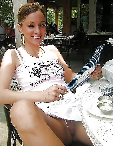 25P Upskirt At The Restaurant 1