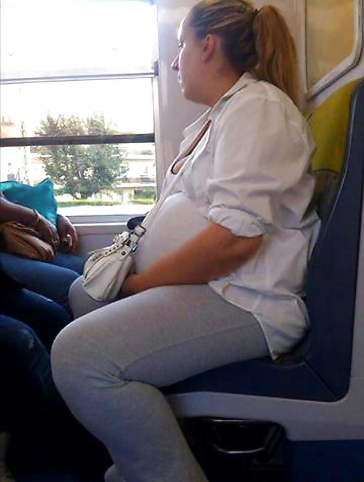 7P Pregnant voyeur in paris