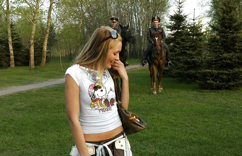 13P Russian Girl Walking Aroung The City,By Blondelover.