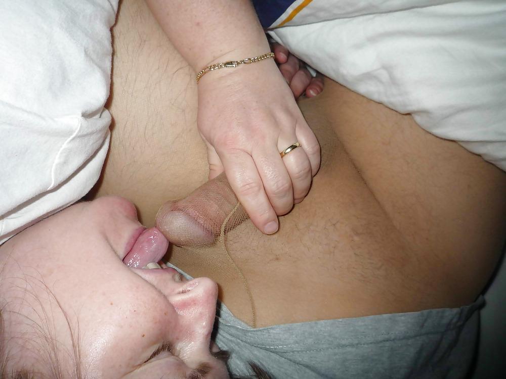 10P Pantyhose blow job