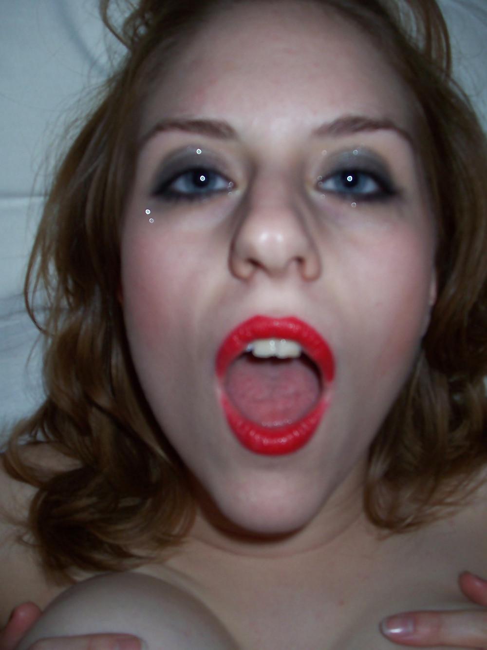 25P Passionate Cocksucker with red Lips