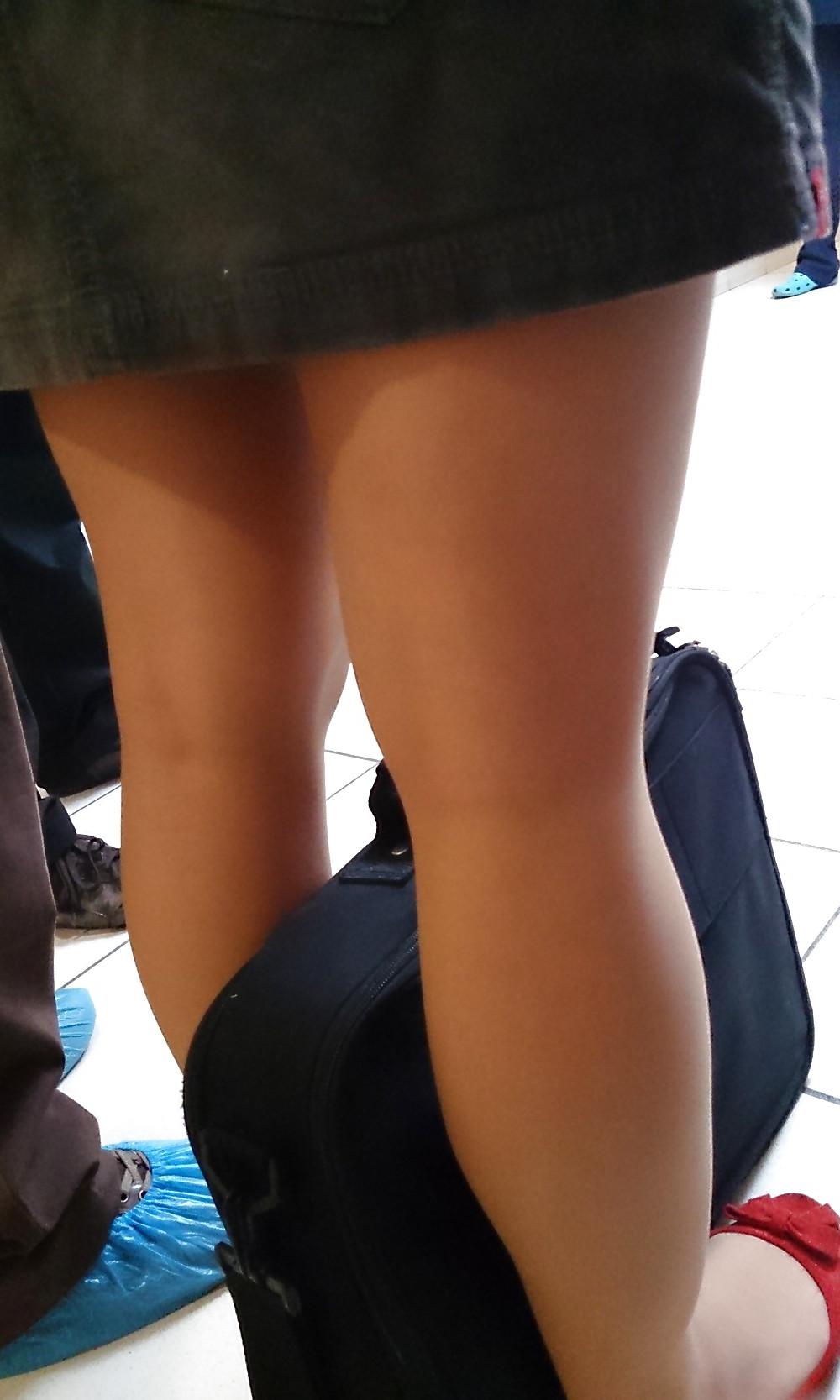 11P Candid shots of teen in pantyhose and ballerinas flats