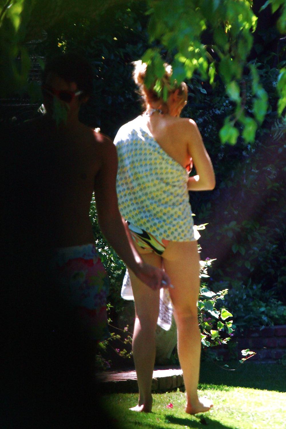 7P Lindsay Lohan walking around a park in a Bikini 