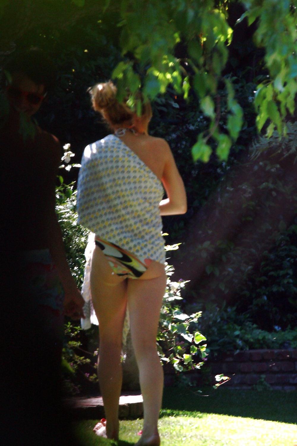 7P Lindsay Lohan walking around a park in a Bikini 
