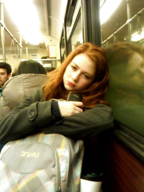 14P Voyeur - Karen Gillan lookalike on the train
