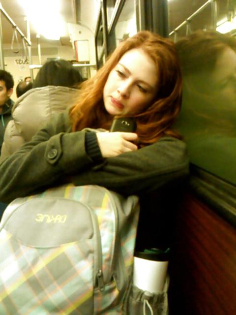 14P Voyeur - Karen Gillan lookalike on the train