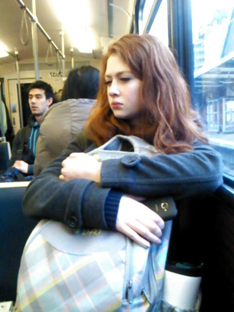 14P Voyeur - Karen Gillan lookalike on the train