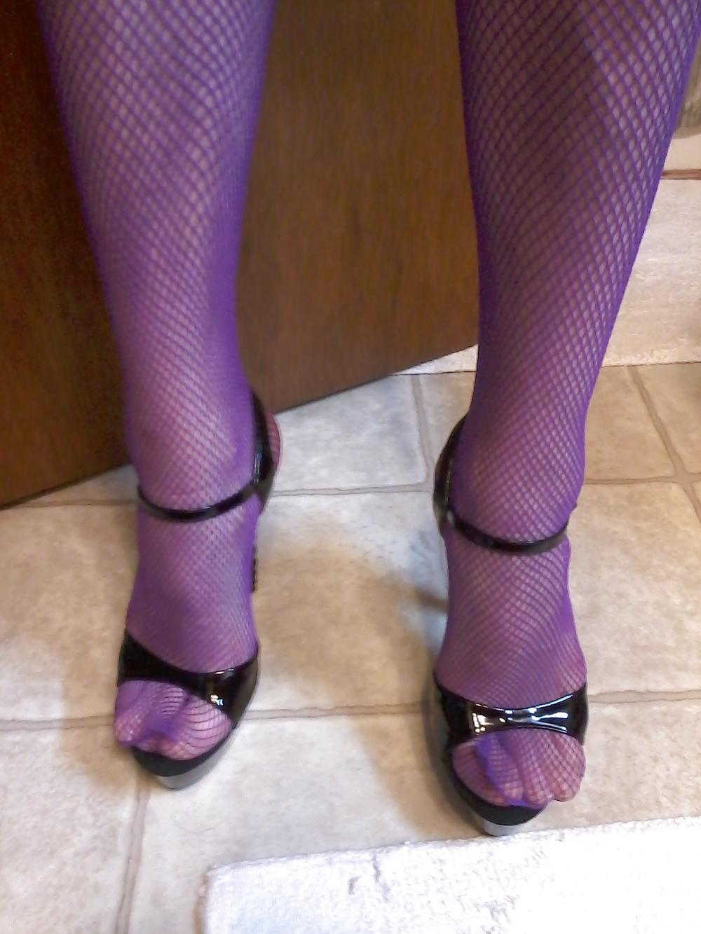 18P Sexy CD in Purple Bodystocking