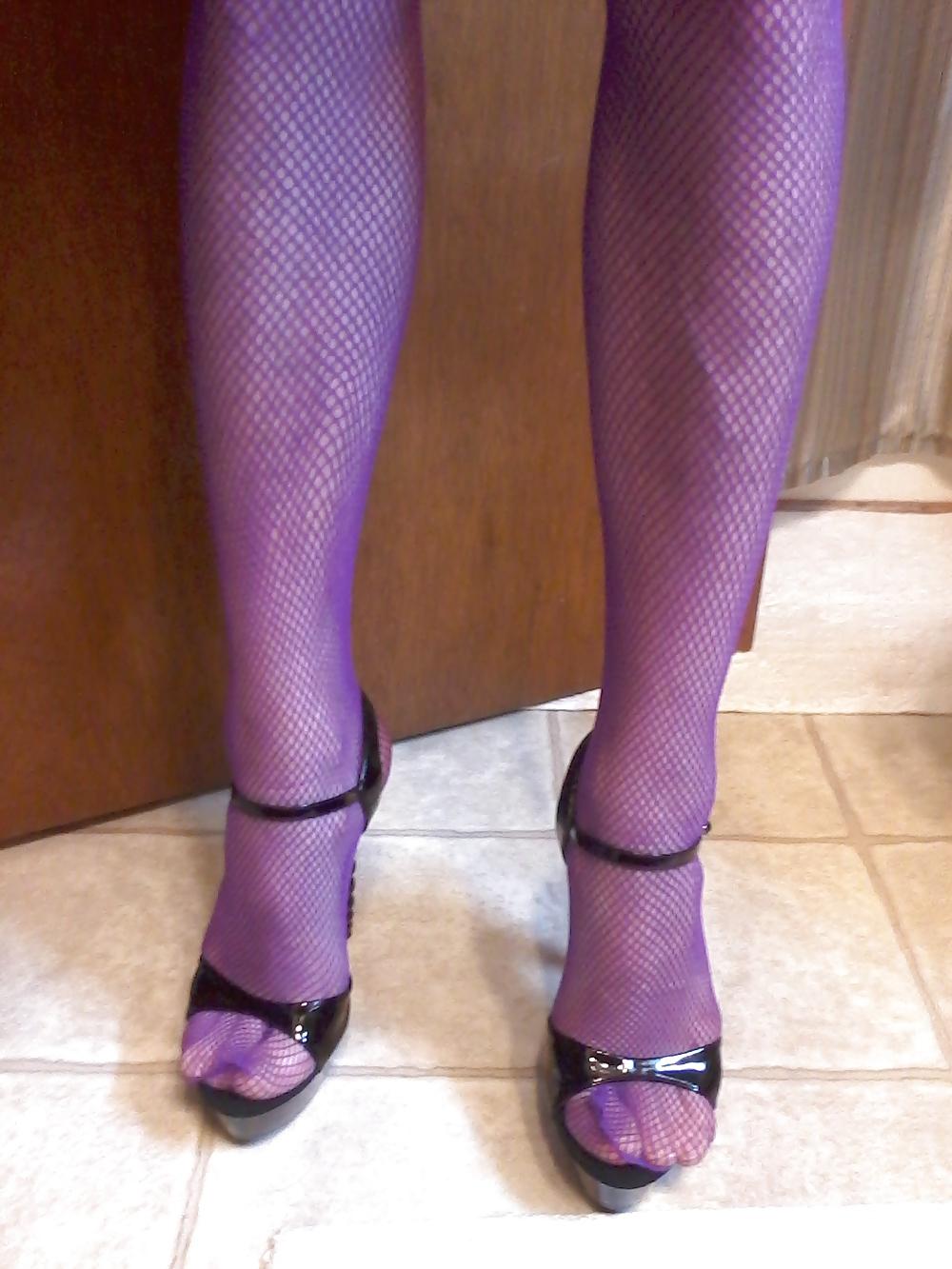 18P Sexy CD in Purple Bodystocking
