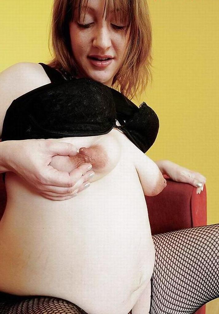 16P Pregnant Redhead's Pussy Opening On The Couch