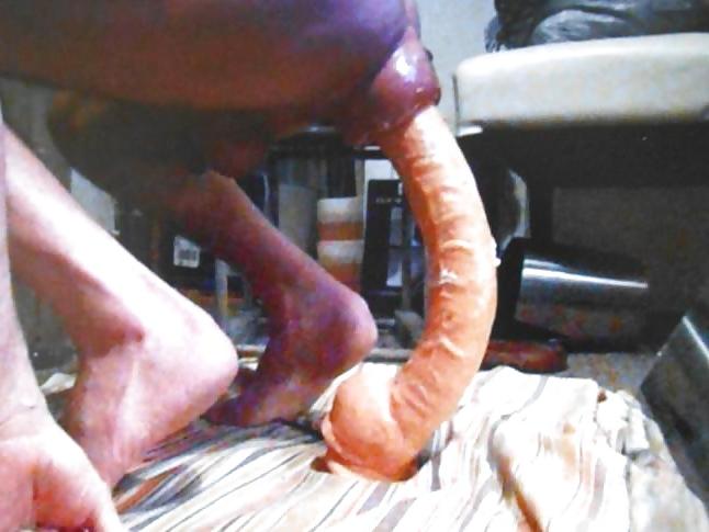 8P Long dildo in pumped ass