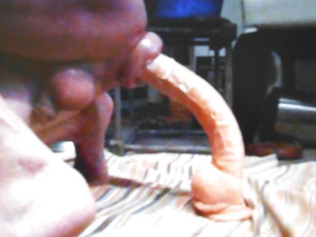 8P Long dildo in pumped ass