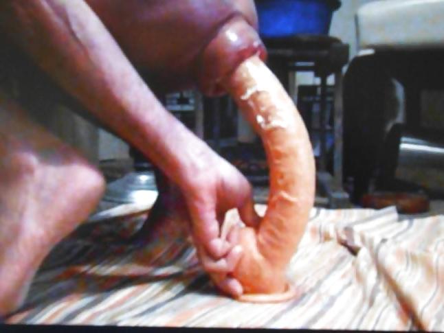 8P Long dildo in pumped ass