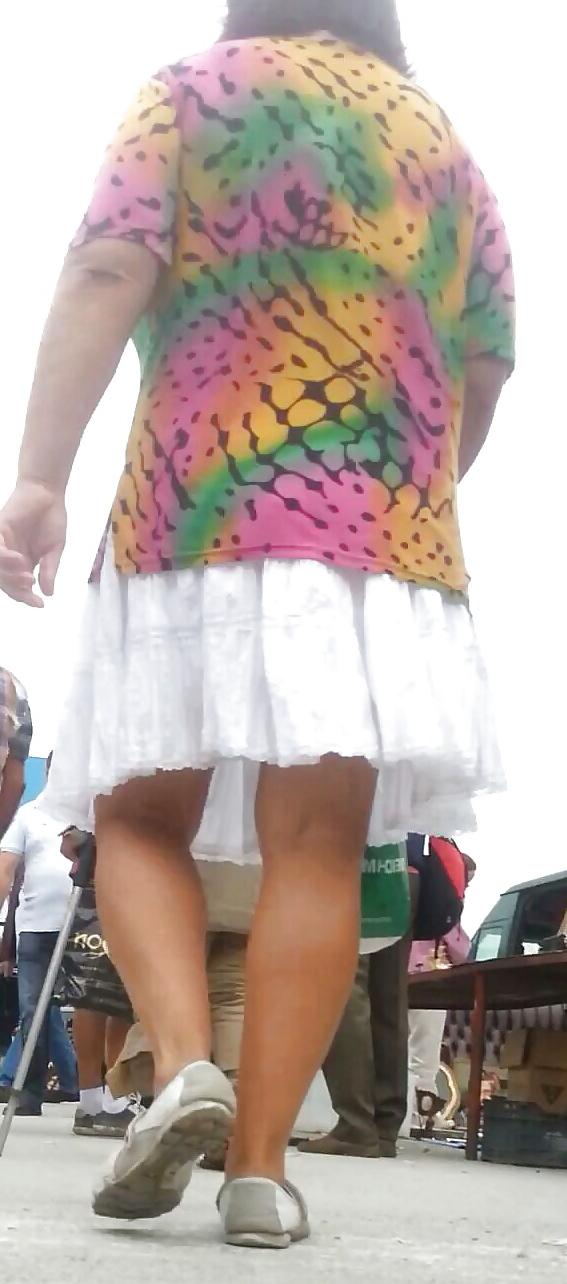 4P Spy sexy mature skirt and feet romanian