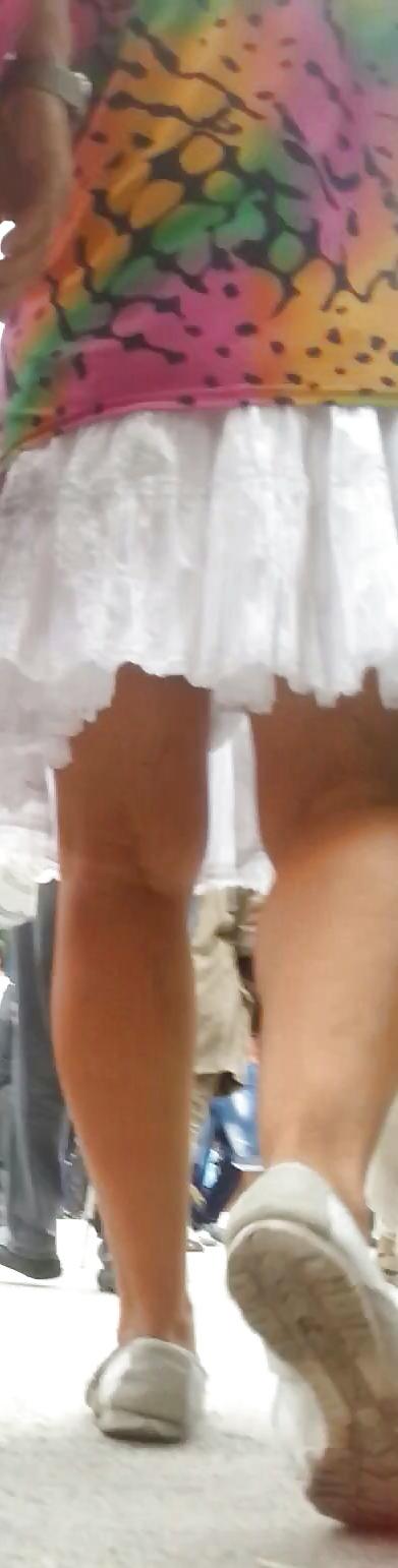 4P Spy sexy mature skirt and feet romanian