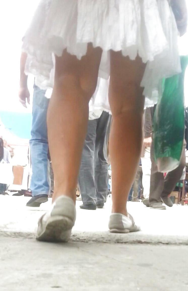 4P Spy sexy mature skirt and feet romanian