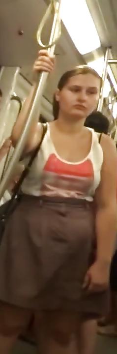 25P Spy ass, boobs and face in subway romanian